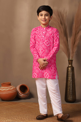 Tasrika Boys Festive & Party Kurta and Pyjama Set(Pink Pack of 2)