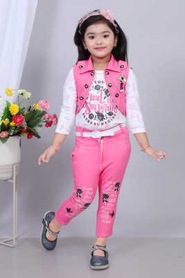 NHFASHION Girls Party(Festive) Jacket Jeans(PINK)