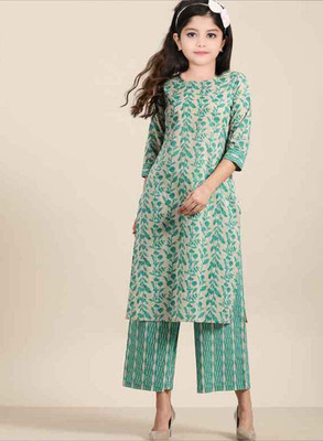 Bholukart Girls Festive & Party Kurta and Pyjama Set(Multicolor Pack of 1)