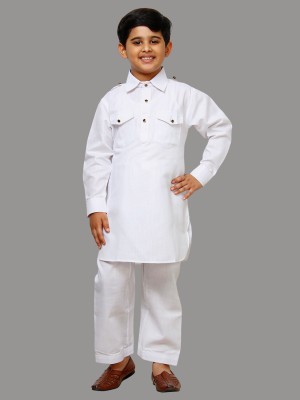 PRO ETHIC Boys Festive & Party Pathani Suit Set(White Pack of 1)