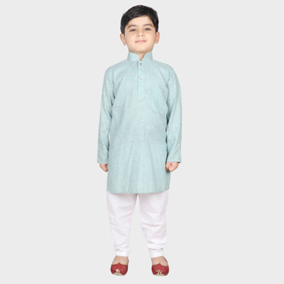 SG YUVRAJ Boys Festive & Party Kurta and Pyjama Set(Dark Blue Pack of 1)