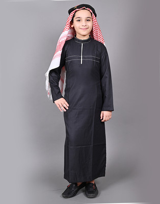 nadwi garments Boys Casual, Festive & Party, Formal Kurta and Pyjama Set(Black Pack of 1)