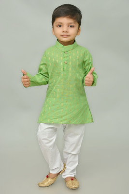 sahil collection Baby Boys Festive & Party Kurta and Pyjama Set(Green Pack of 1)