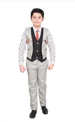 Adinathcreation Boys Festive & Party Shirt, Waistcoat and Pant Set(Multicolor Pack of 1)