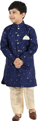 new gen Boys Festive & Party, Wedding Kurta and Pyjama Set(Dark Blue Pack of 1)