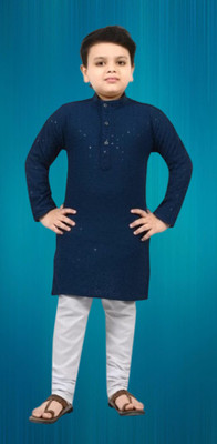 Alexa Cretion Boys Festive & Party Kurta and Pyjama Set(Multicolor Pack of 1)