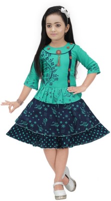 LINK KWALITY Girls Casual Top and Skirt Set(Multicolor Pack of 1)