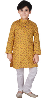 PRO ETHIC Boys Casual, Festive & Party, Wedding Kurta and Pyjama Set(Yellow Pack of 1)