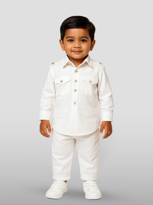 jbn CREATION Boys Festive & Party, Casual Pathani Suit Set(White Pack of 1)