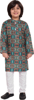 DigiMart Boys Casual Kurta and Pyjama Set(Green Pack of 1)