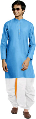 click n buy Boys Festive & Party Dhoti & Kurta Set(Light Blue Pack of 1)