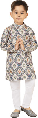 Wifi Baby Boys Festive & Party Kurta and Pyjama Set(White Pack of 1)