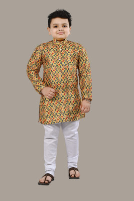 BT DEZINES Boys Festive & Party, Wedding Kurta and Pyjama Set(Multicolor Pack of 1)