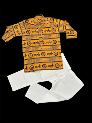 NIAK Boys Casual Kurta and Pyjama Set(Yellow Pack of 1)