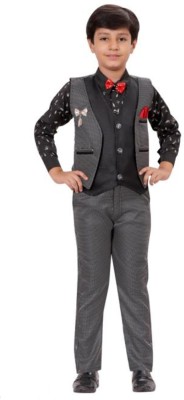 Anishka Fashion hub Boys Festive & Party Shirt, Waistcoat and Pant Set(Multicolor Pack of 1)