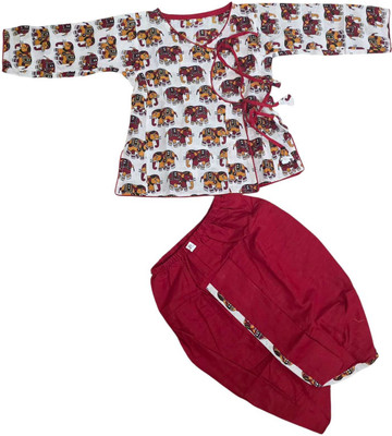 Fashionhub Baby Boys Festive & Party Angarkha and Dhoti Pant(Multicolor Pack of 1)