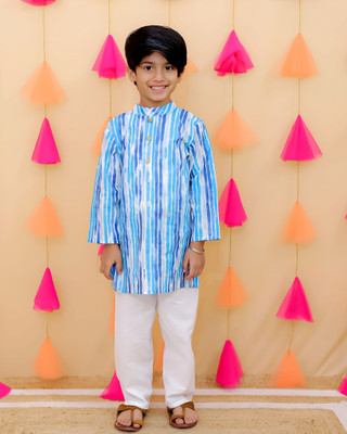 Sarju Creation Baby Boys Festive & Party Kurta and Pyjama Set(Blue Pack of 1)