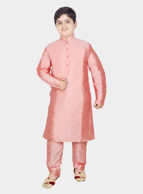 SG YUVRAJ Boys Festive & Party Kurta and Pyjama Set(Pink Pack of 1)