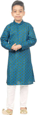 FTC FASHIONS Boys Festive & Party Kurta and Pyjama Set(Light Blue Pack of 1)