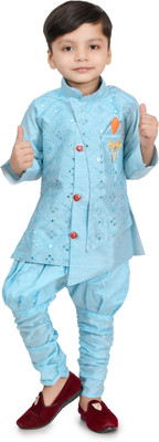 New Hsgarments Boys Festive & Party Sherwani and Churidar Set(Blue Pack of 1)