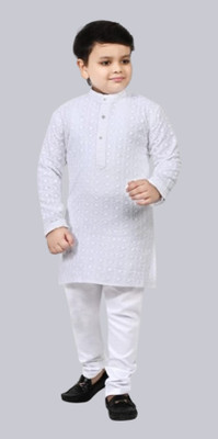 SAcollectoion Boys Festive & Party Kurta and Pyjama Set(White Pack of 1)