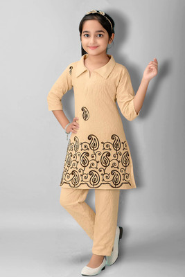 hallokidzz Girls Festive & Party, Wedding, Casual Kurta and Palazzo Set(Multicolor Pack of 1)