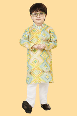 VISHESTA Boys Wedding Kurta and Pyjama Set(White Pack of 1)