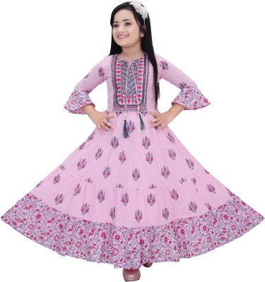 i Ten Ldy Girls Festive & Party Pathani Suit Set(Pink Pack of 1)