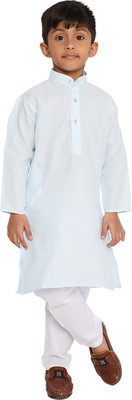 MAHARAJA Boys Festive & Party Kurta and Pyjama Set(Light Blue Pack of 1)