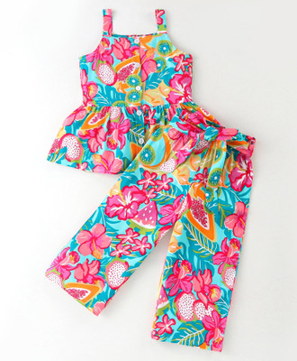 Jervin Girls Casual Top Pant(Multicolour)
