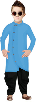 TRUST OUS Boys Festive & Party Dhoti & Kurta Set(Light Blue Pack of 1)
