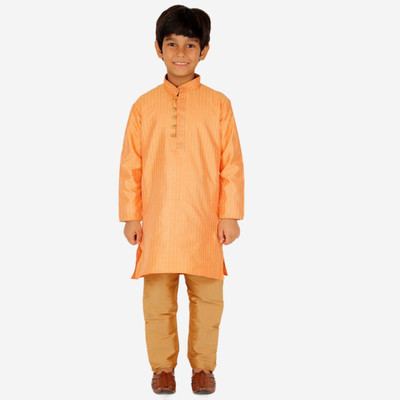 PRO ETHIC Boys Festive & Party Kurta and Pyjama Set(Orange Pack of 1)