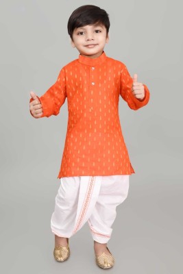 sahil collection Boys Casual Kurta and Dhoti Pant Set(Orange Pack of 1)