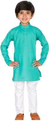 VC FASHION HUB Baby Boys Festive & Party Kurta and Pyjama Set(Green Pack of 1)