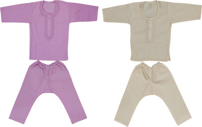 LOVO Boys & Girls Casual Kurta and Pyjama Set(Multicolor Pack of 2)