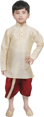 SG Boys Festive & Party Kurta and Dhoti Pant Set(Beige Pack of 1)