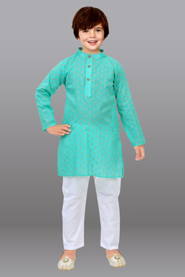 INGEEL CREATION Boys Festive & Party Kurta and Pyjama Set(Light Green Pack of 1)
