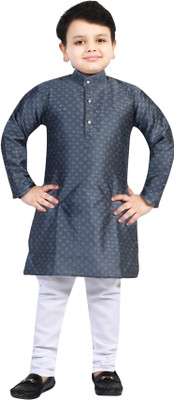 Arshia Fashions Boys Festive & Party Kurta and Pyjama Set(Grey Pack of 1)