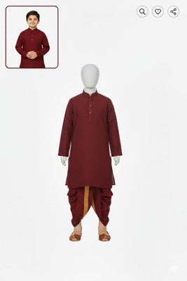 JILANI TRADERS Baby Boys Festive & Party Kurta and Dhoti Pant Set(Maroon Pack of 1)
