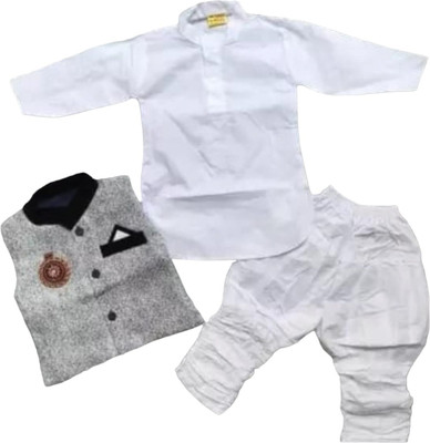MNP Baby Boys Formal Waistcoat and Dhoti Pant Set(White Pack of 1)
