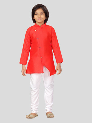Aarika Boys Festive & Party Kurta and Pyjama Set(Red Pack of 1)