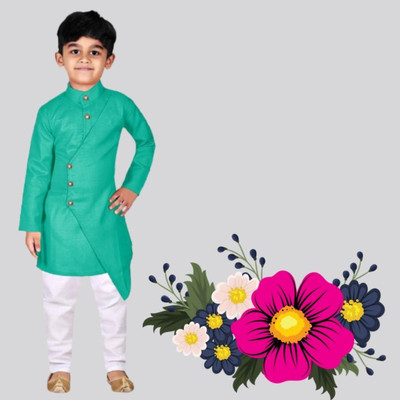 VCD FASHION HUB Baby Boys Festive & Party Kurta and Pyjama Set(Maroon Pack of 1)