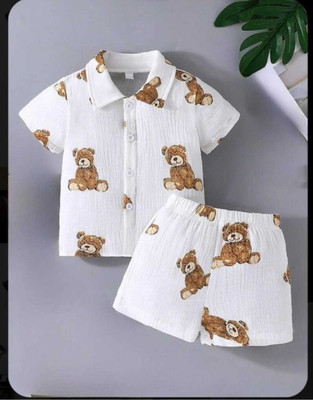 OptNshop Baby Boys Party(Festive) Shirt Shorts(White)