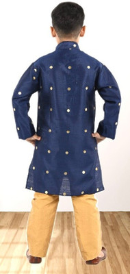 new gen Boys Festive & Party Kurta and Pyjama Set(Blue Pack of 2)
