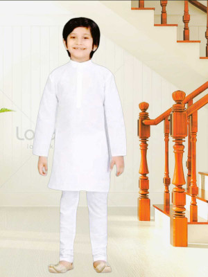 MODINA ENTERPRISE Boys Casual Kurta and Pyjama Set(White Pack of 1)