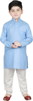 SG YUVRAJ Boys Festive & Party, Casual Kurta and Pyjama Set(Blue Pack of 1)