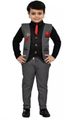 Adinathcreation Boys Festive & Party Shirt, Waistcoat and Pant Set(Multicolor Pack of 1)