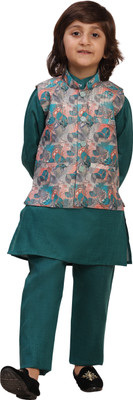 PRO ETHIC Boys Festive & Party Kurta and Trouser Set(Light Green Pack of 1)