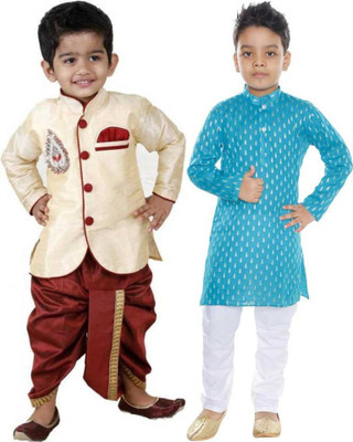 Covetus Boys Festive & Party Kurta and Dhoti Pant Set(Multicolor Pack of 2)