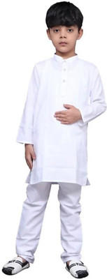 stylelife Boys Festive & Party Kurta and Pyjama Set(White Pack of 1)